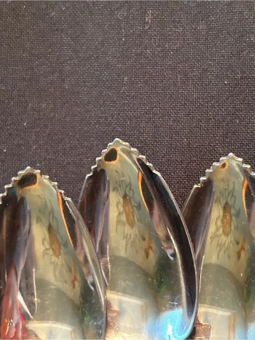 Set of 4 Serrated Grapwfruit Spoons — Polished Silver